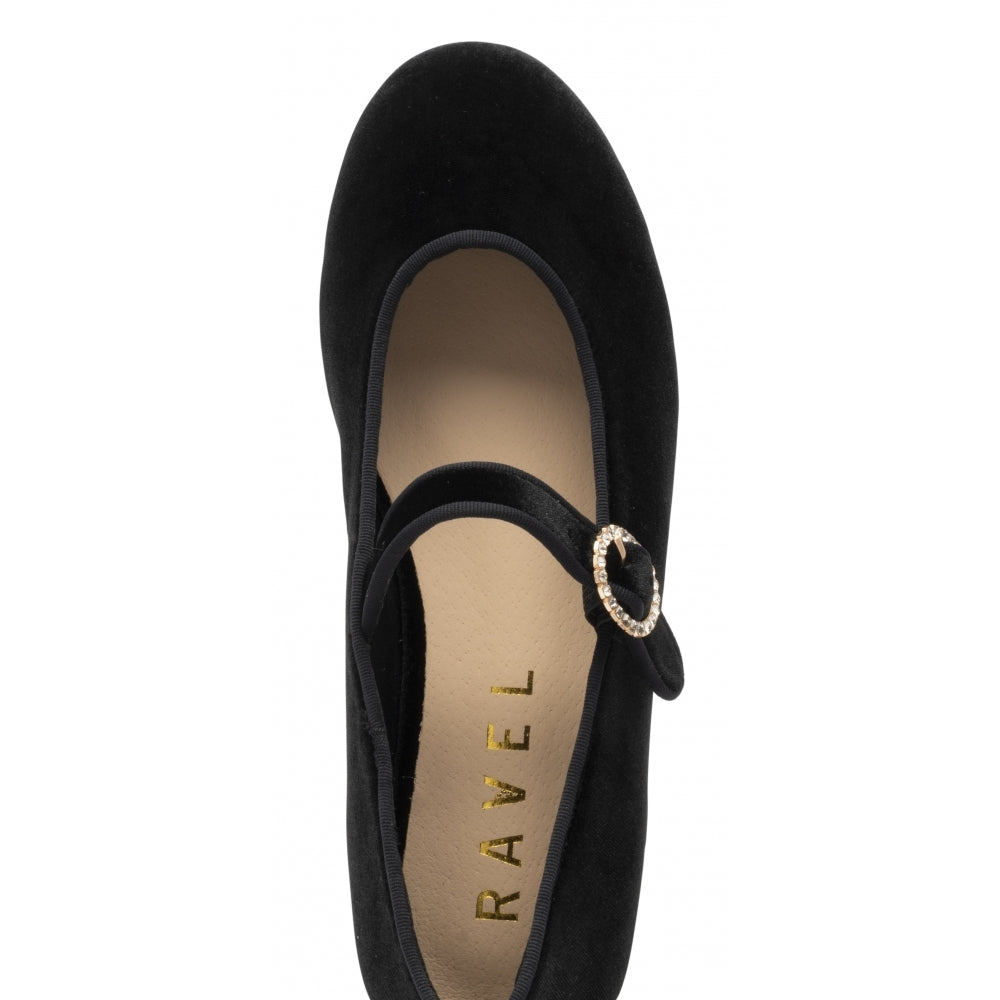 Ravel Caxton Velvet Black flats