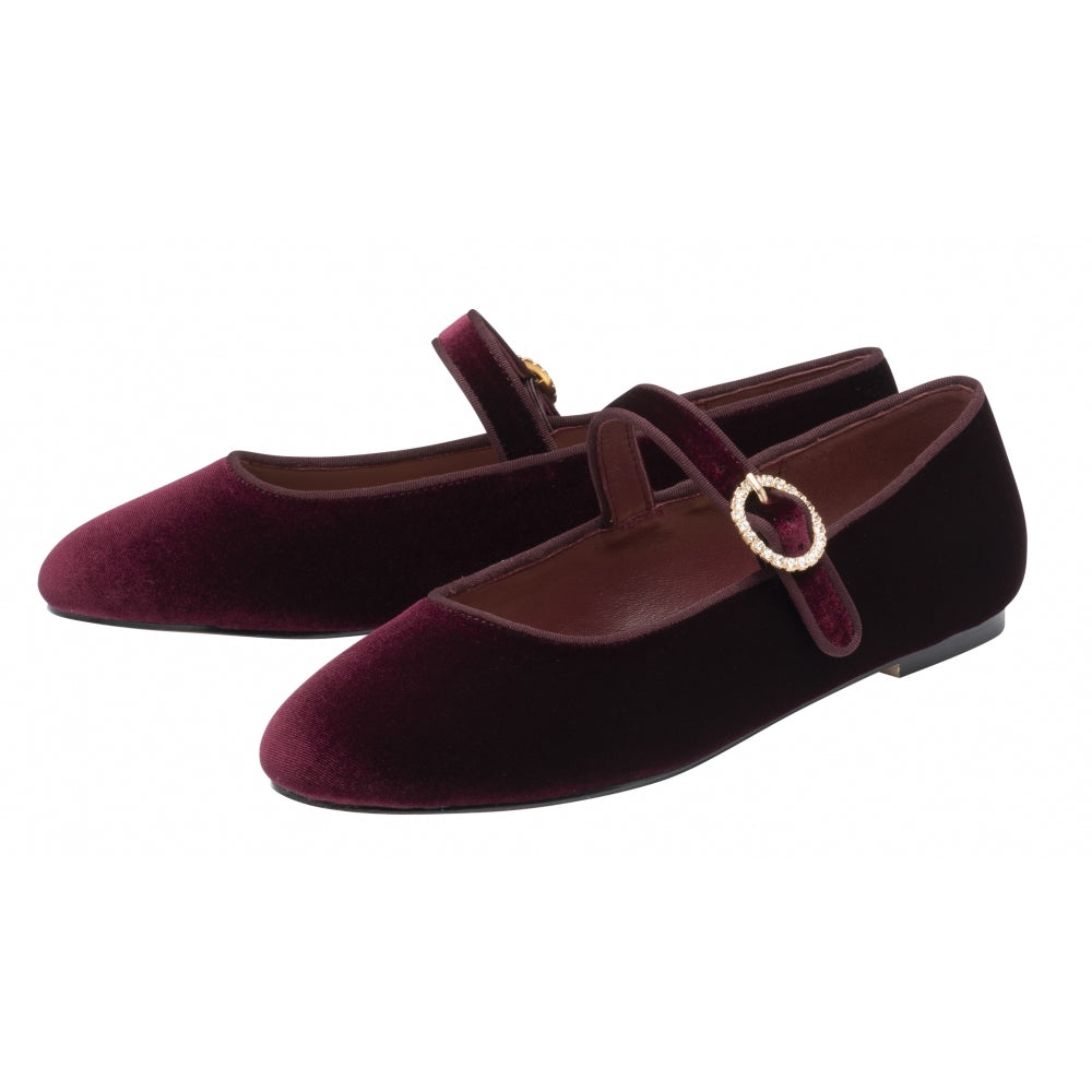 Ravel Caxton Velvelt Burgundy flats