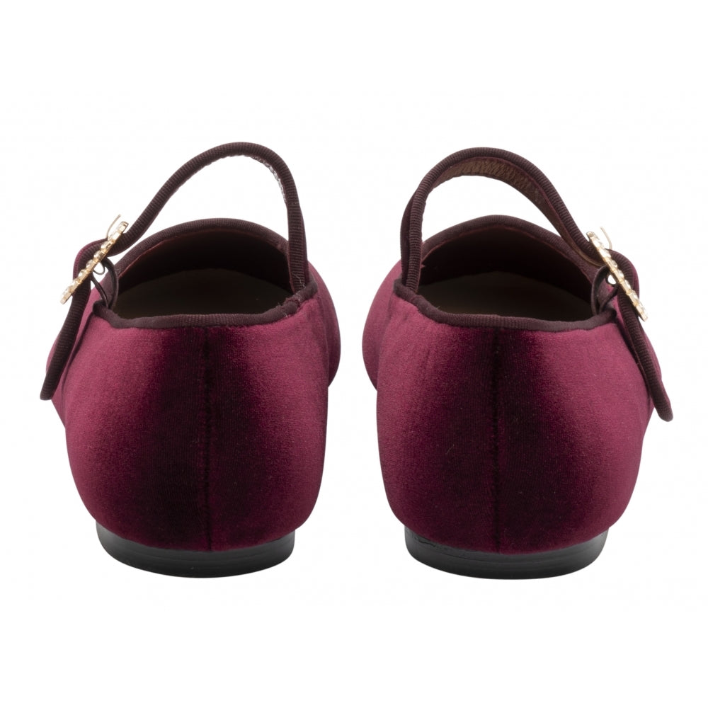 Ravel Caxton Velvelt Burgundy flats