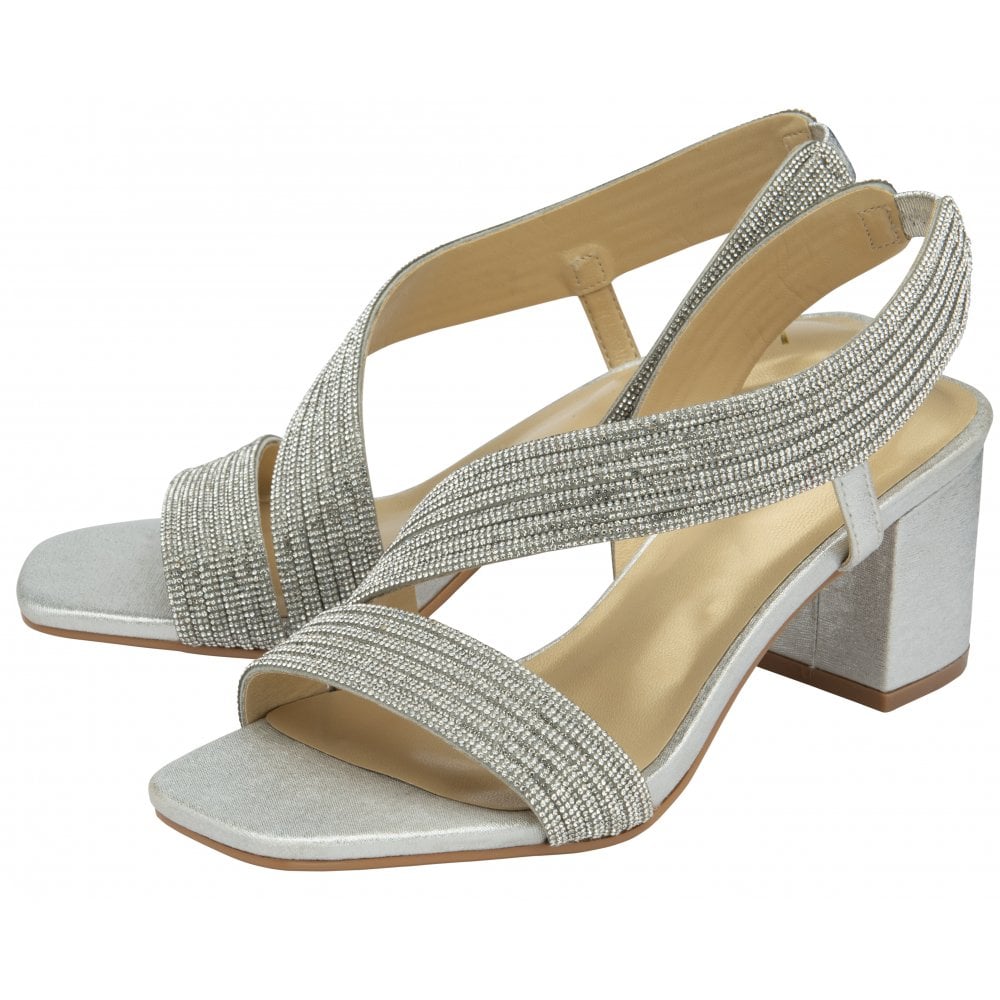 Lotus Silver Galacia block-heel sandals