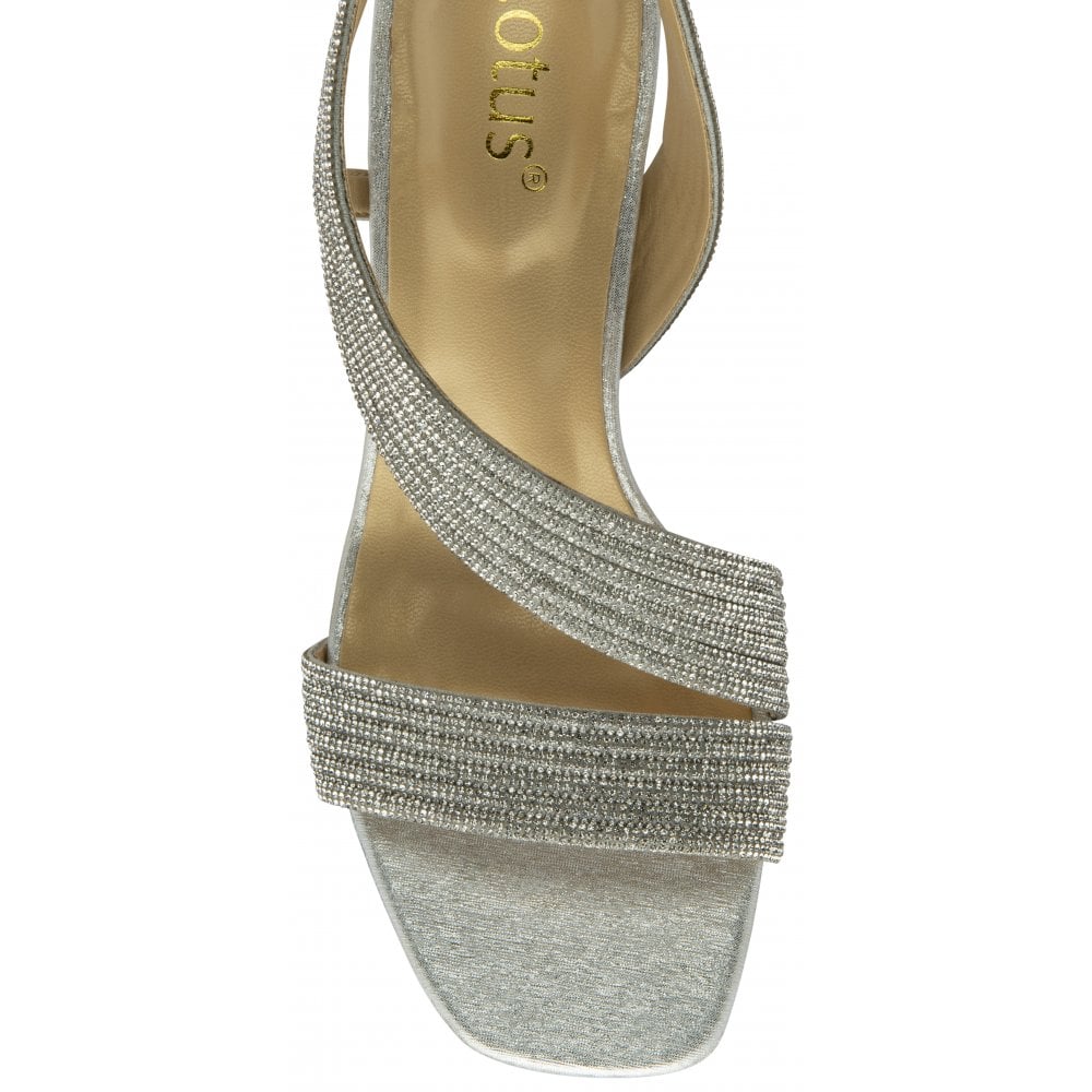 Lotus Silver Galacia block-heel sandals