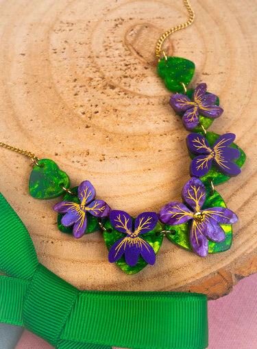 Tatty Devine sweet violet flower necklace
