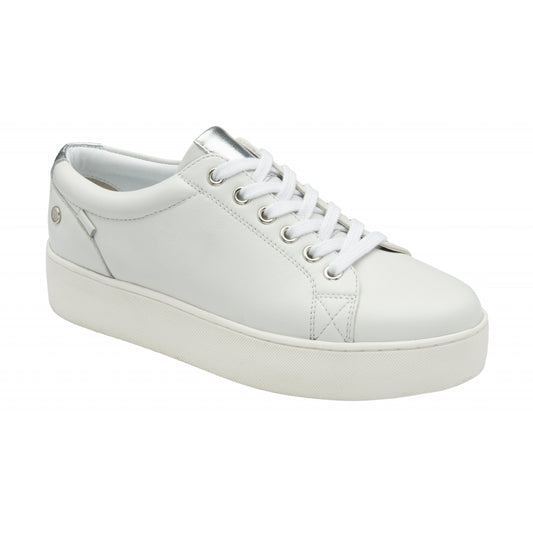 Ravel white lace up trainer