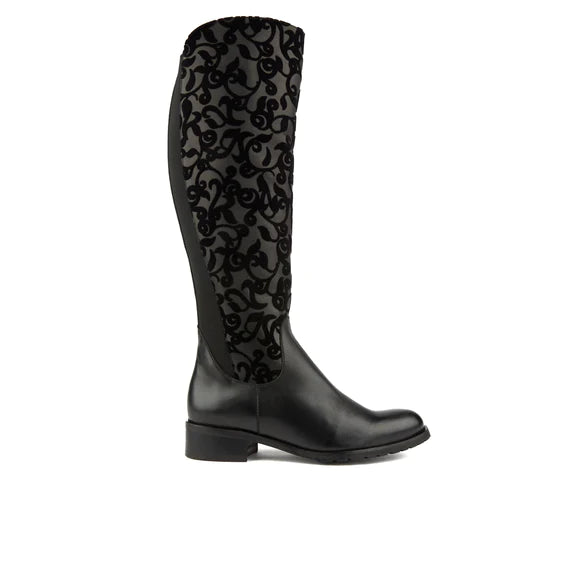 Embassy Rubix Black Floral Boot - Imeldas Shoes Norwich