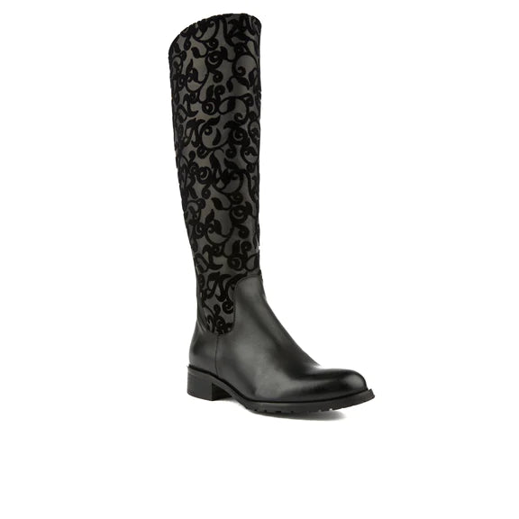 Embassy Rubix Black Floral Boot - Imeldas Shoes Norwich