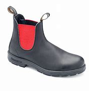 Blundstone 508 pull on chelsea black leather with red elastic - Imeldas Shoes Norwich