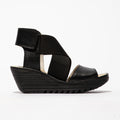 Fly London Yuba Sandal Mousse Black - Imeldas Shoes Norwich