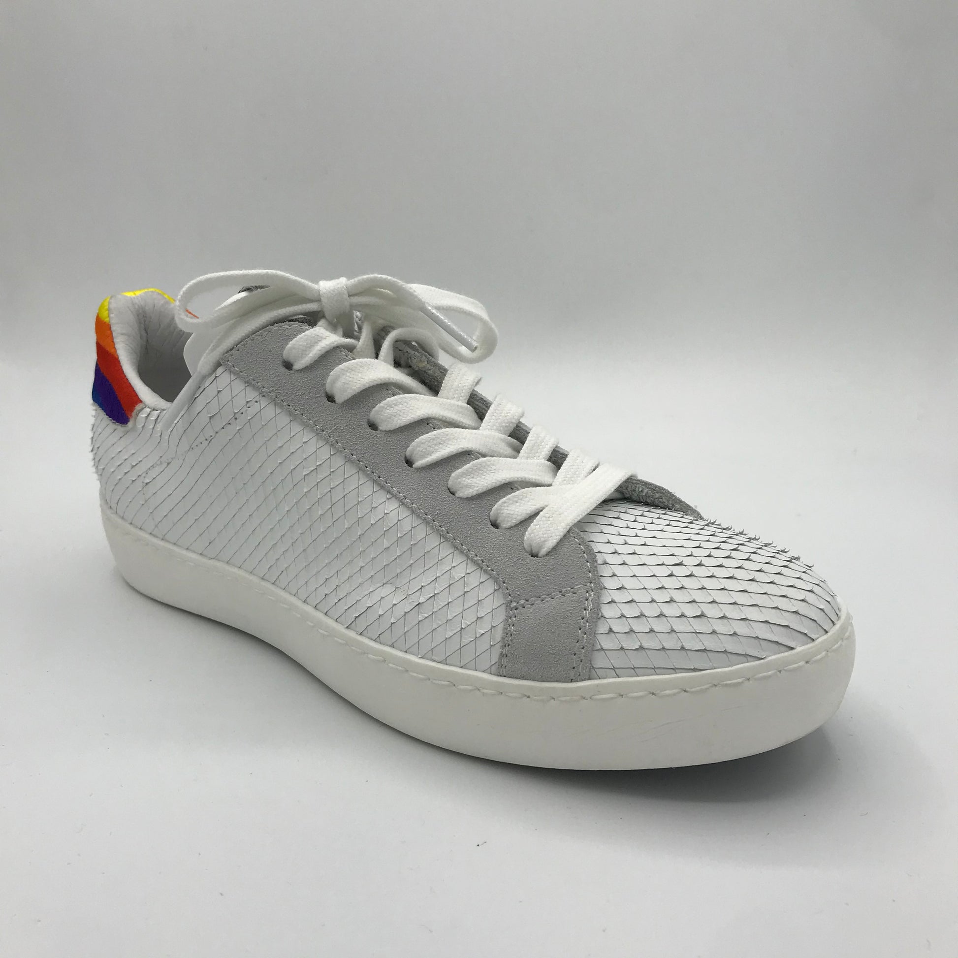 Meline White Textured Trainer - Imeldas Shoes Norwich