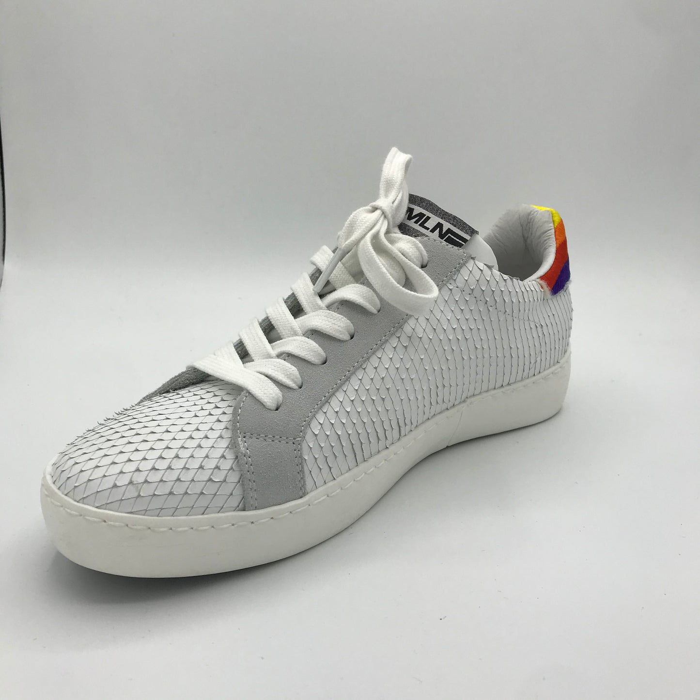 Meline White Textured Trainer - Imeldas Shoes Norwich