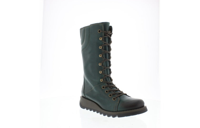 Ster petrol lace up/Zip up mid boot - Imeldas Shoes Norwich