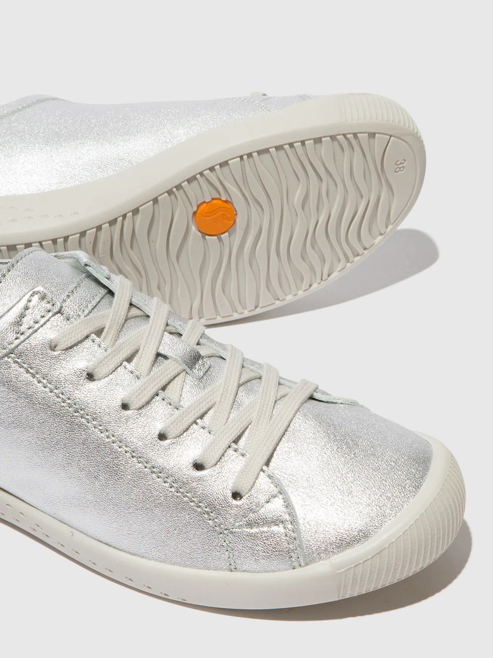 Softinos Lace-up Trainers ISLA SILVER - Imeldas Shoes Norwich