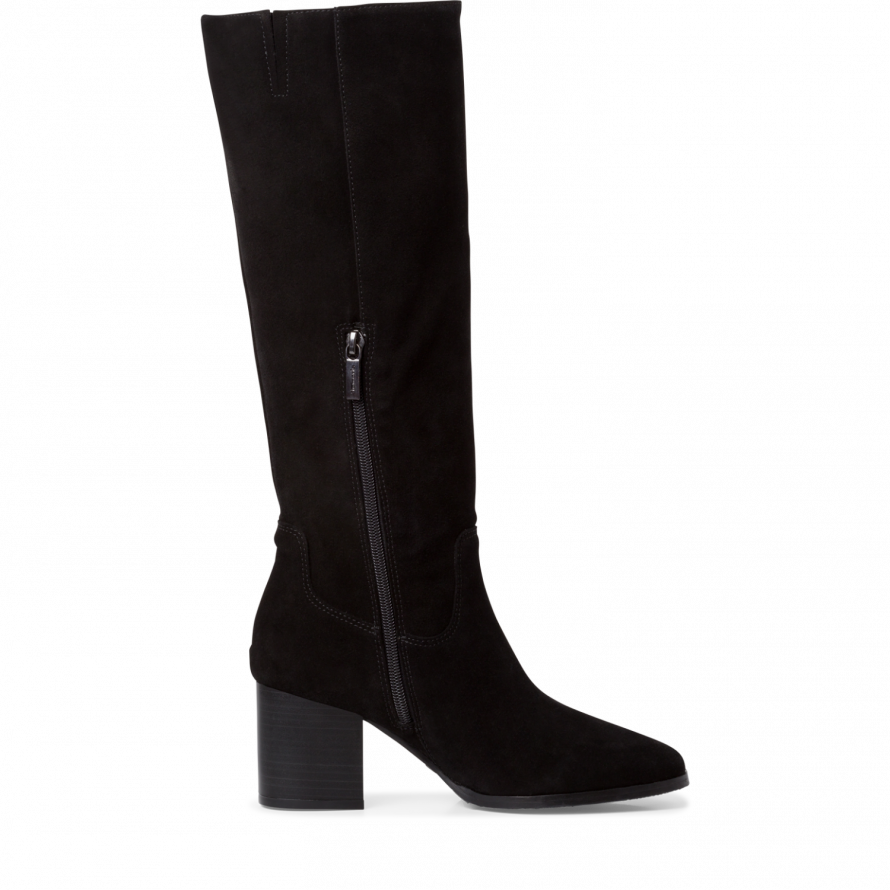 Tamaris 1-1-25521 Black Suede Knee High Boot - Imeldas Shoes Norwich