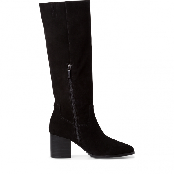 Tamaris 1-1-25521 Black Suede Knee High Boot - Imeldas Shoes Norwich
