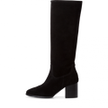 Tamaris 1-1-25521 Black Suede Knee High Boot - Imeldas Shoes Norwich