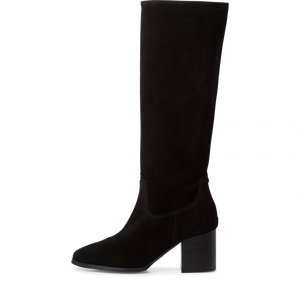 Tamaris 1-1-25521 Black Suede Knee High Boot - Imeldas Shoes Norwich