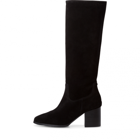Tamaris 1-1-25521 Black Suede Knee High Boot - Imeldas Shoes Norwich