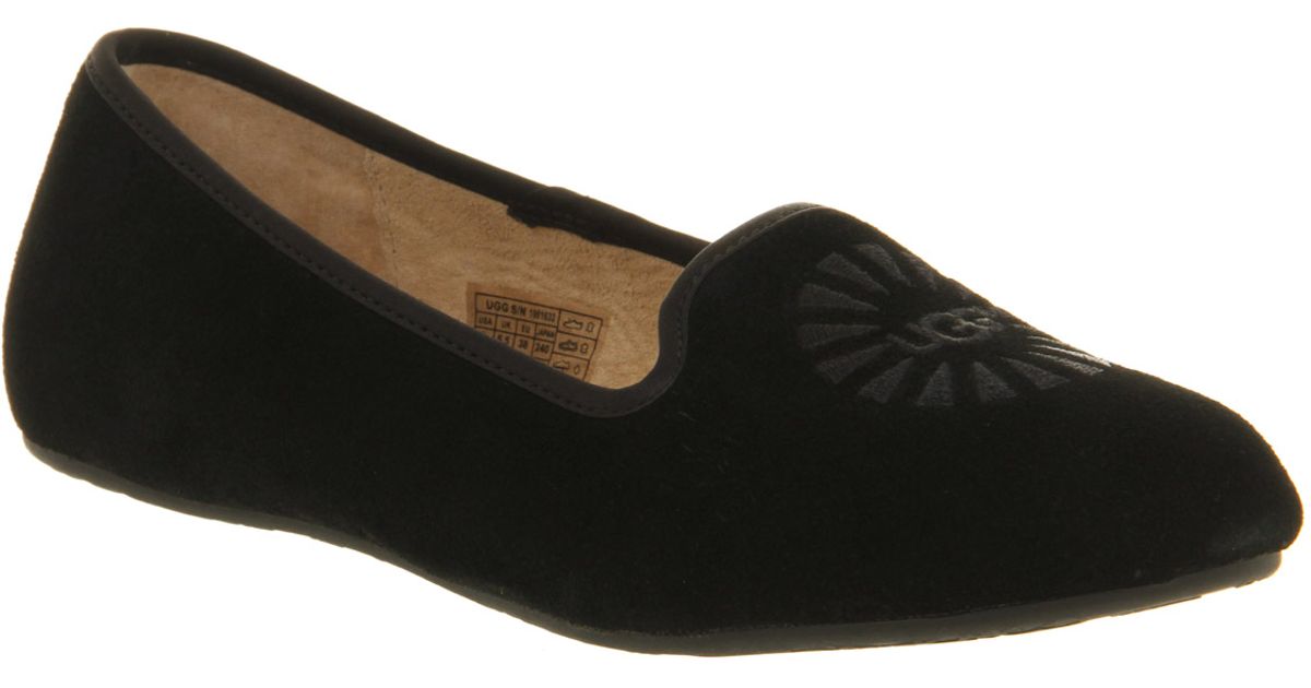 Ugg Alloway black slip on flat house shoe - Imeldas Shoes Norwich