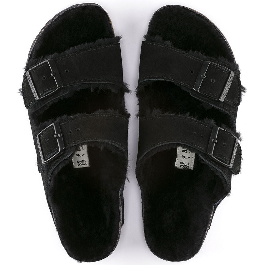 Birkenstock Arizona Shearling Black - Imeldas Shoes Norwich