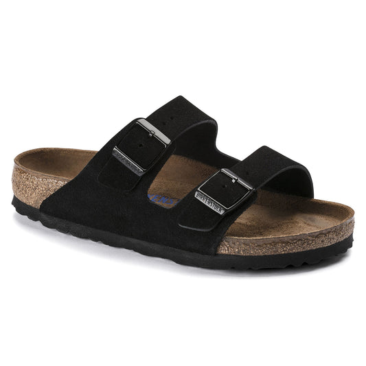 Arizona Soft Footbed Suede Leather Black - Imeldas Shoes Norwich