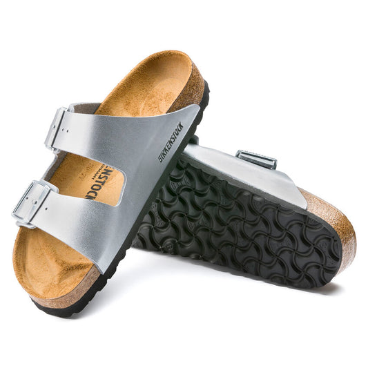 Birkenstock Arizona Sandal Birko-Flor Silver - Imeldas Shoes Norwich
