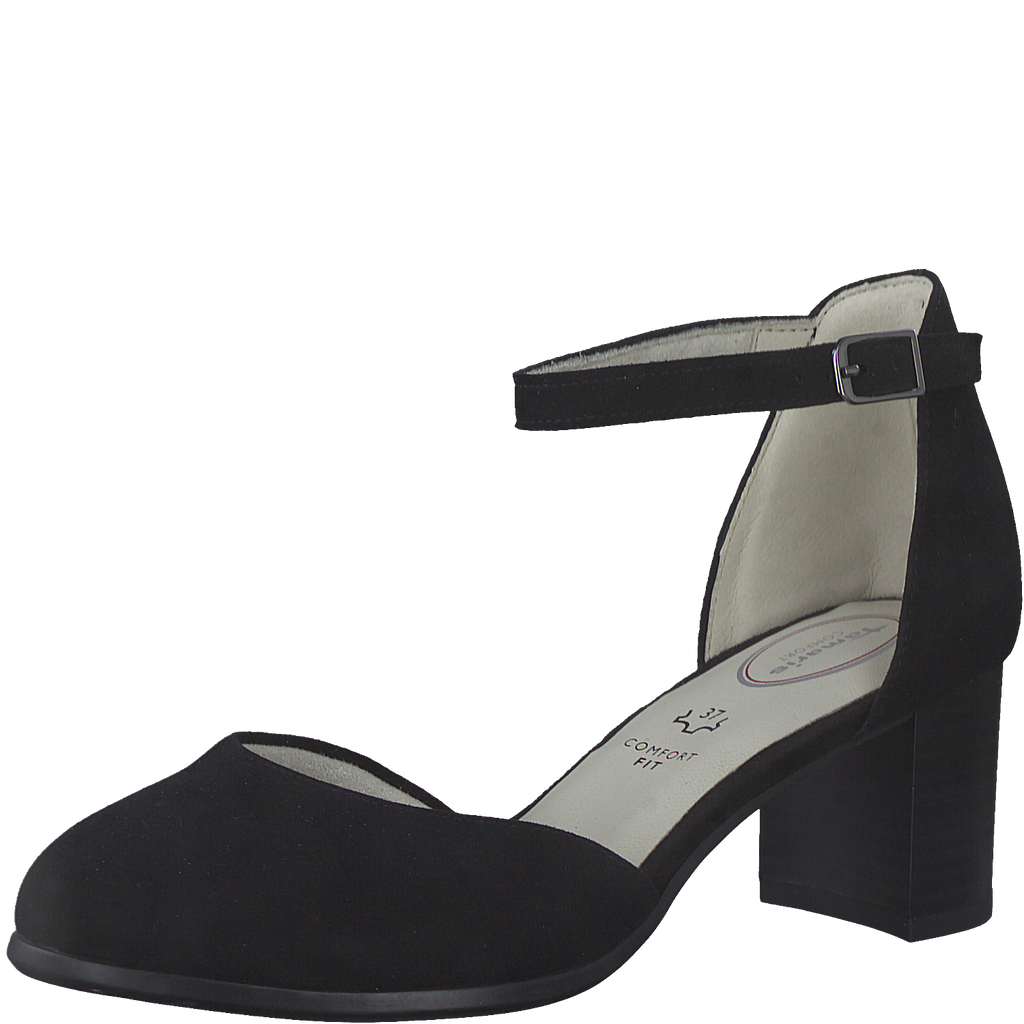 Tamaris comfort 8-8-84400-20 closed toe black heeled sandal