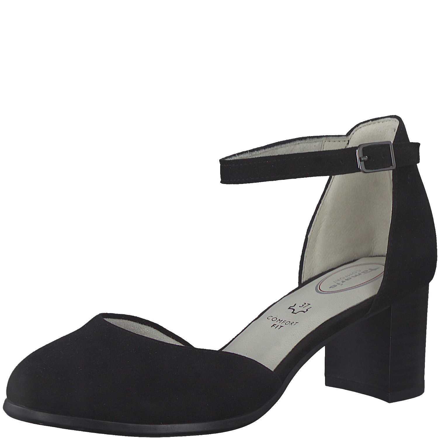 Tamaris comfort 8-8-84400-20 closed toe black heeled sandal