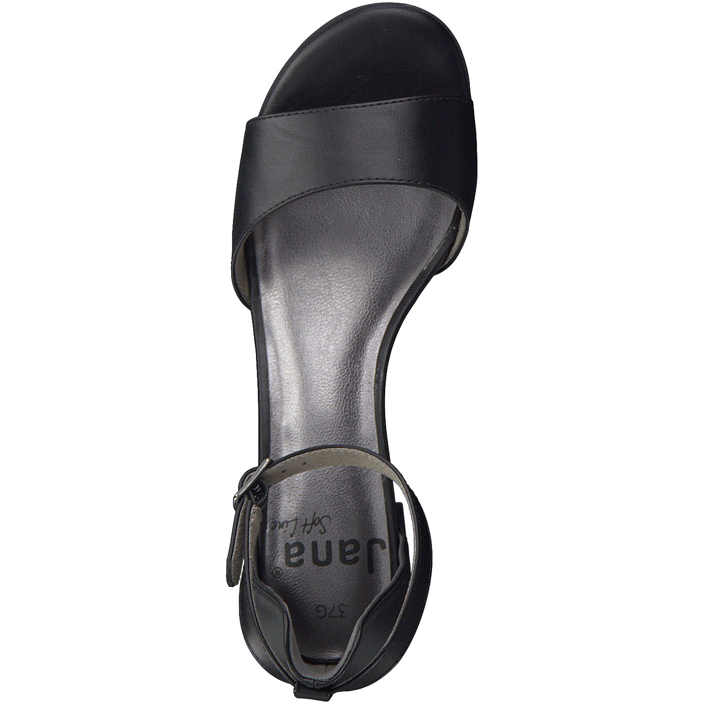 Jana 8-8-28361-20 Black ankle strap heels
