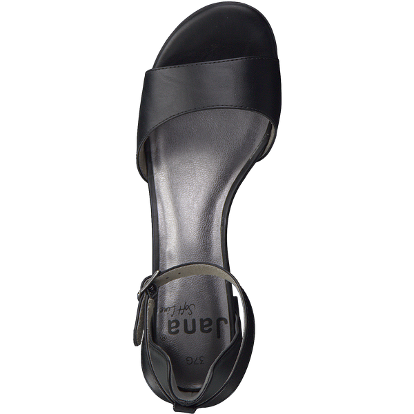 Jana 8-8-28361-20 Black ankle strap heels