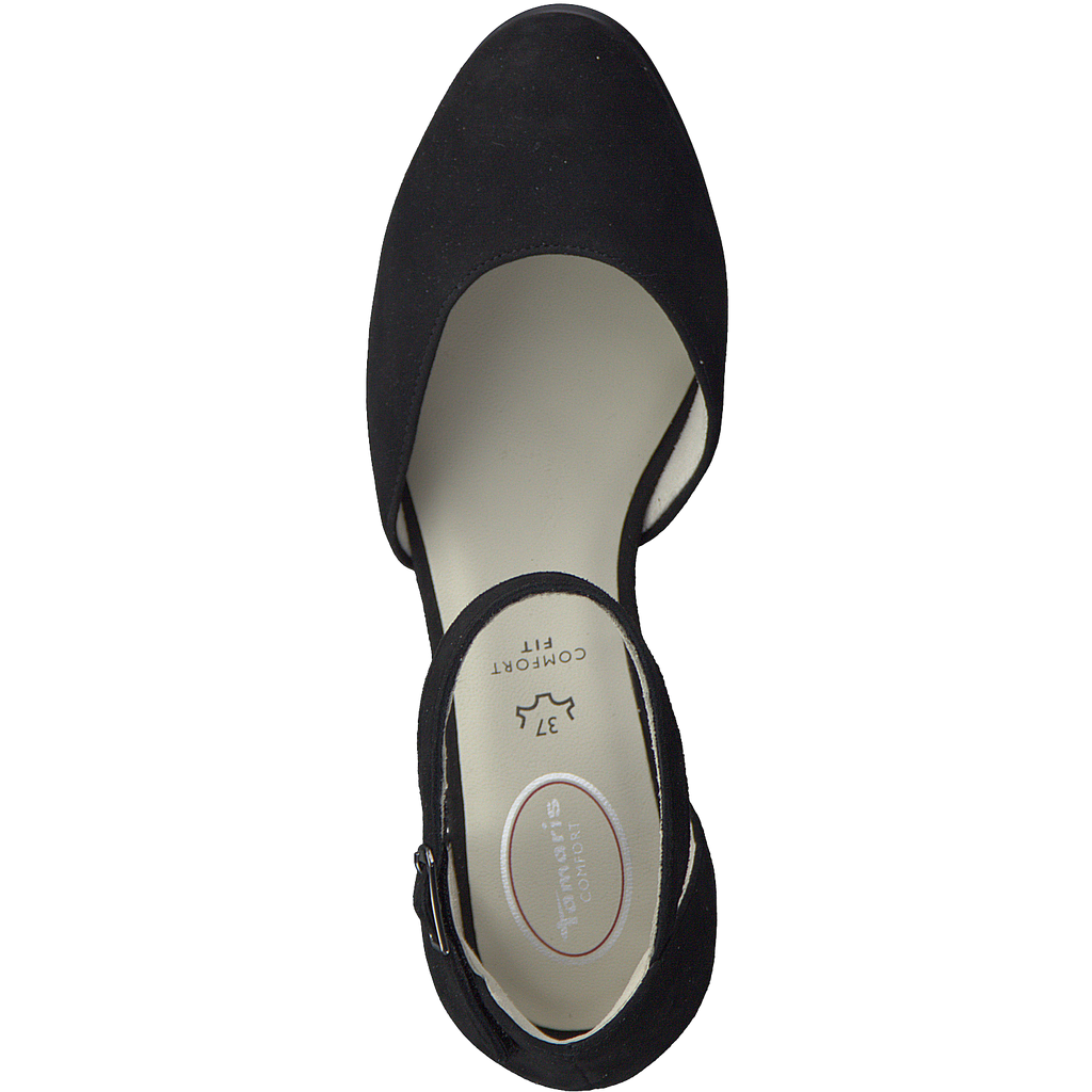 Tamaris comfort 8-8-84400-20 closed toe black heeled sandal