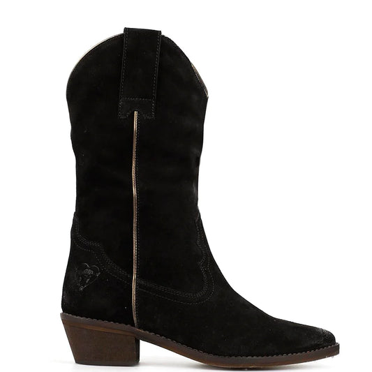 La Pintura black suede cowboy boots - Imeldas Shoes Norwich