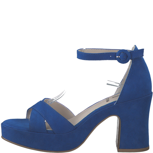 S.Oliver blue suede heeled shoe