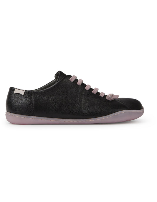Camper k200514-028 Peu black causal shoes with pink laces - Imeldas Shoes Norwich
