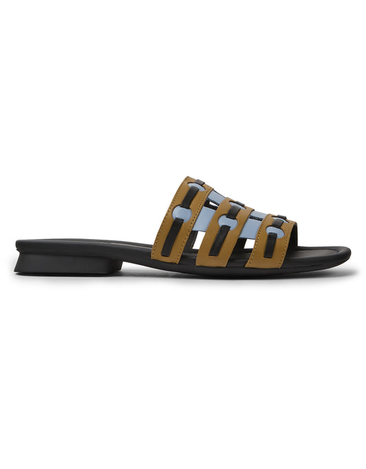 k201371-003 Camper brown/blue/black slip on sandal - Imeldas Shoes Norwich