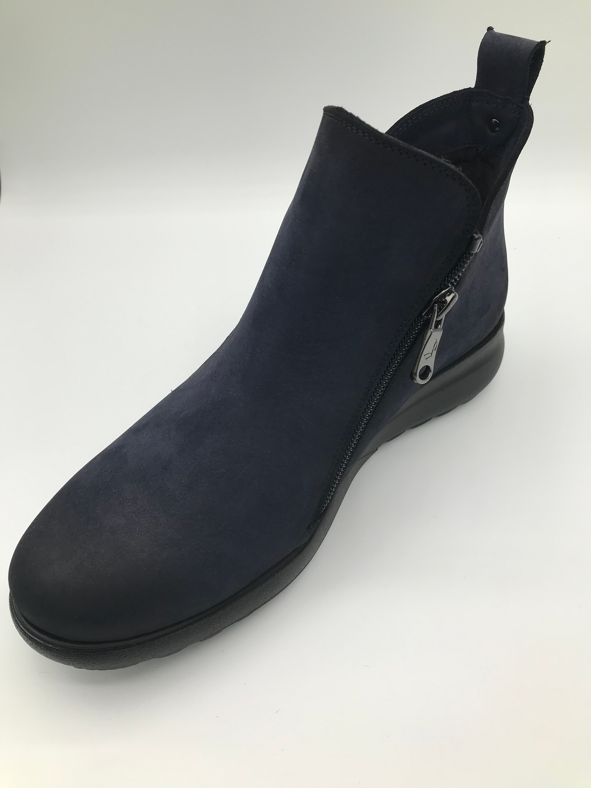 Paula Urban 3-1067 Navy twin zipped ankle boot - Imeldas Shoes Norwich