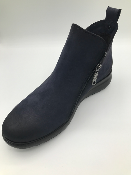 Paula Urban 3-1067 Navy twin zipped ankle boot - Imeldas Shoes Norwich