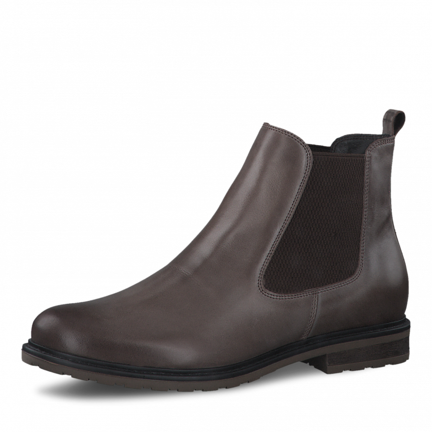Tamaris 1-1-25056-29 Dark pepper leather ankle boot - Imeldas Shoes Norwich