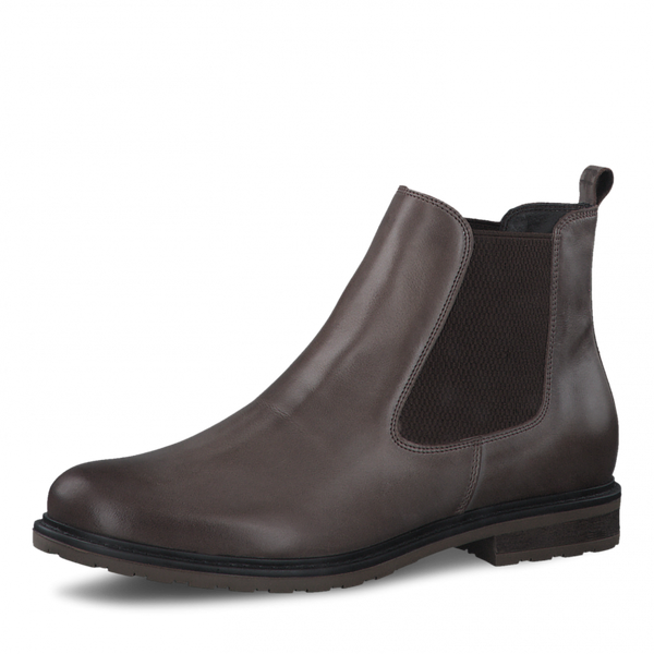 Tamaris 1-1-25056-29 Dark pepper leather ankle boot - Imeldas Shoes Norwich