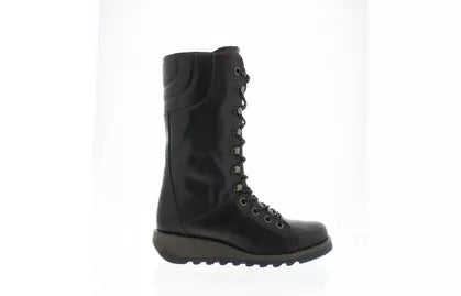 Ster Black lace up/ Zip mid boot - Imeldas Shoes Norwich