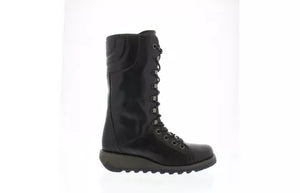 Ster Black lace up/ Zip mid boot