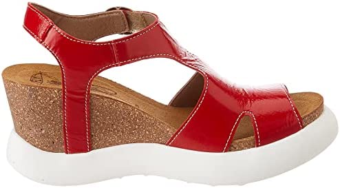 Fly London Gova red patent buckle sandal