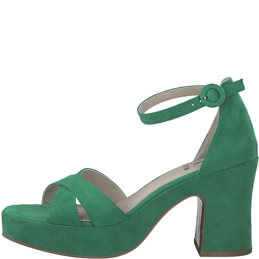 S.Oliver green suede heeled shoe