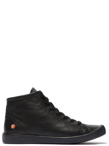 Softinos Ibbi leather black high trainer - Imeldas Shoes Norwich
