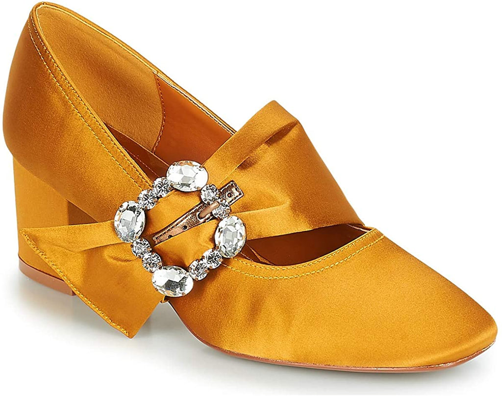 Patty Black Silk Mary Janes with Crystal Buckle - Imeldas Shoes Norwich
