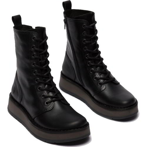 fly Rami black leather lace up boot - Imeldas Shoes Norwich
