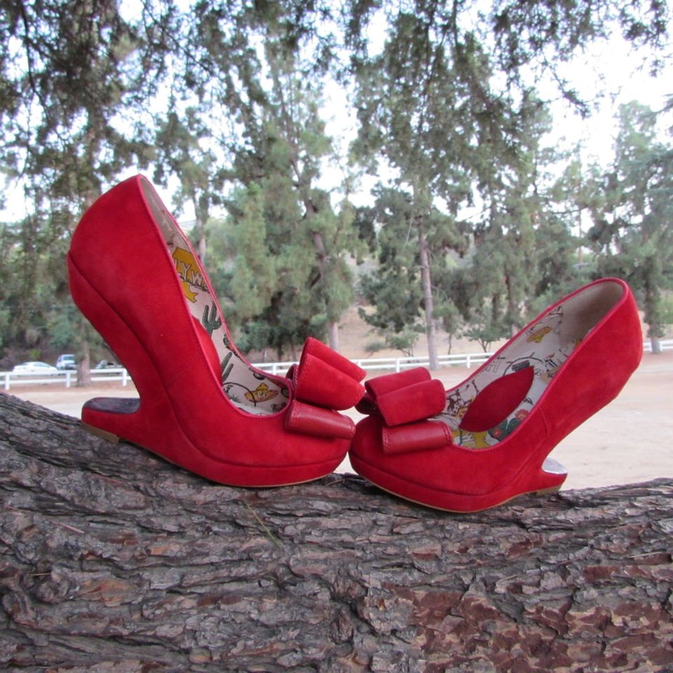 Savoy Red Suede Heel shoe - Imeldas Shoes Norwich