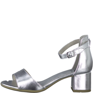 Jana 8-8-28361-20 Silver ankle strap heels