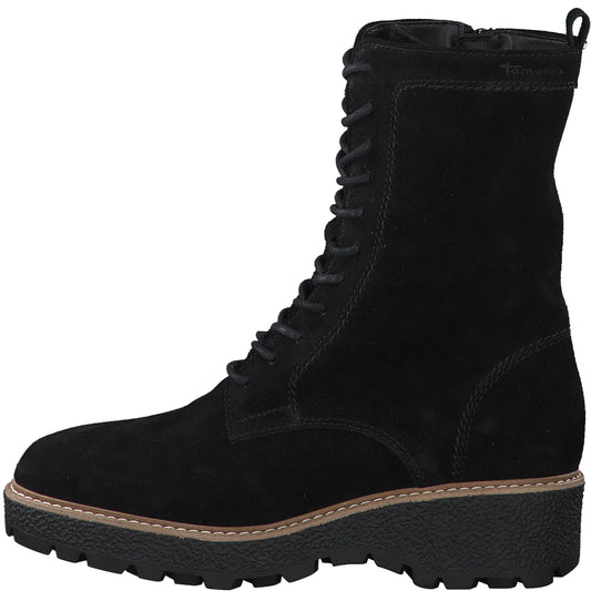 Tamaris 1-1-26262-27 Black uni lace up ankle boot - Imeldas Shoes Norwich