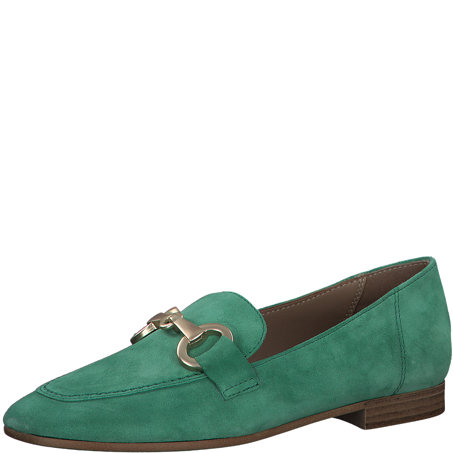 Tamaris 1-1-24222-20-700 green suede flat shoes - Imeldas Shoes Norwich