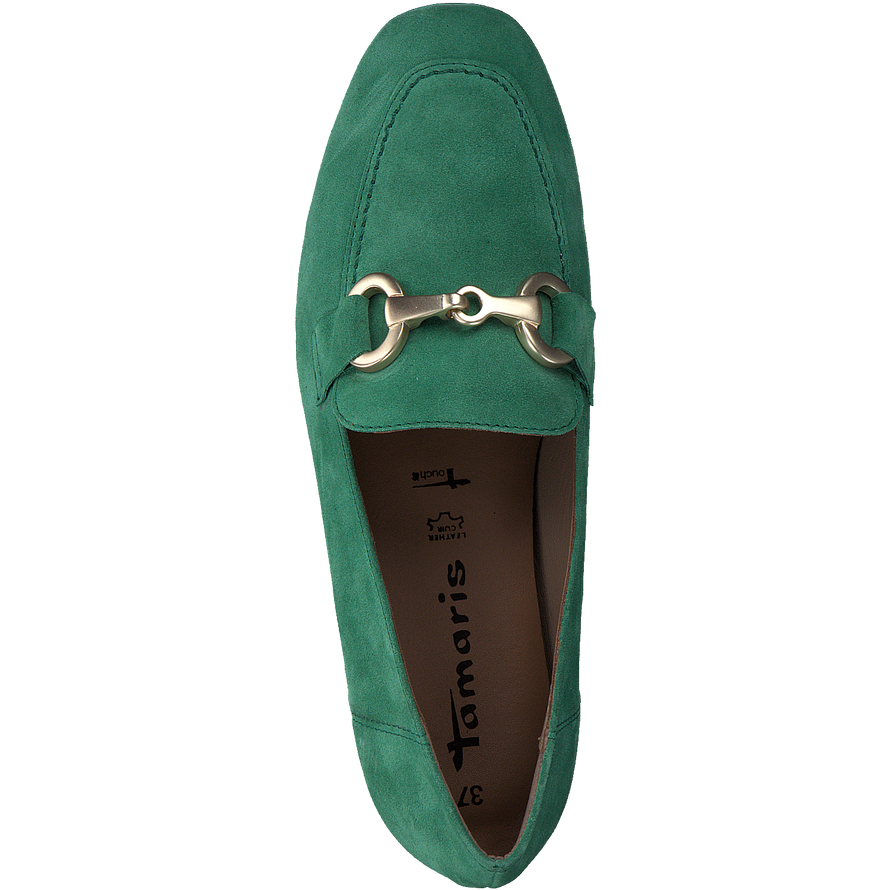 Tamaris 1-1-24222-20-700 green suede flat shoes - Imeldas Shoes Norwich