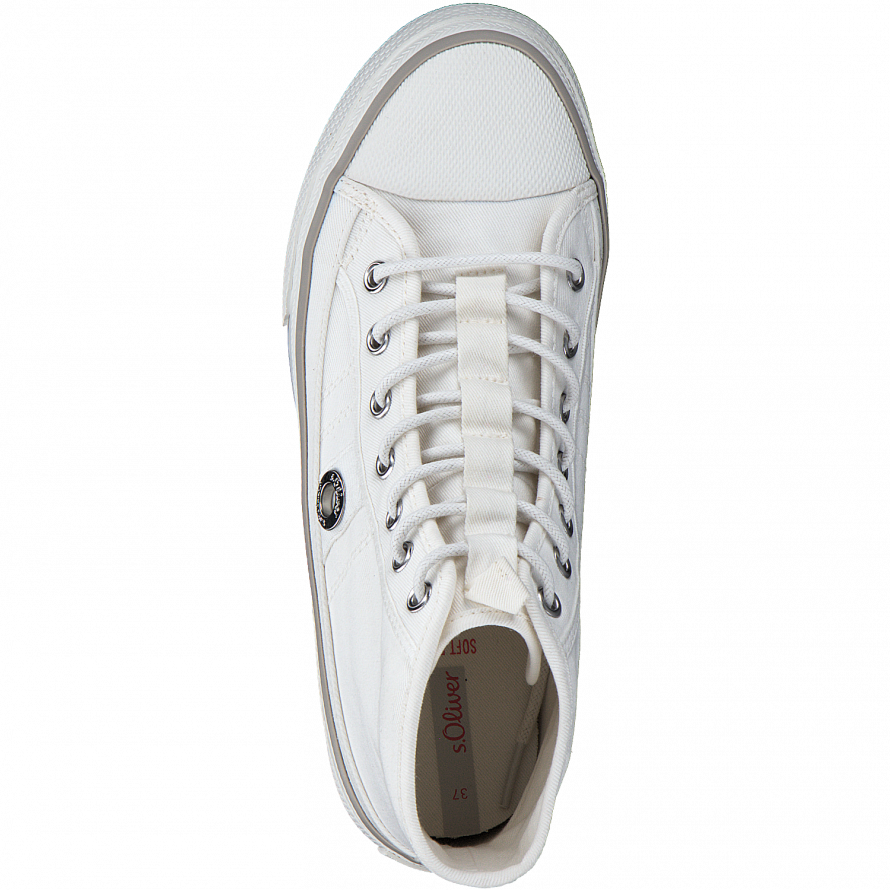 S.Oliver 5-5-25235-38 white high top lace up trainer - Imeldas Shoes Norwich